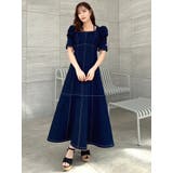 インディゴ | 【再生産分】2WAYスイッチングステッチワンピース | dazzlin
