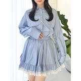 ブルー | バックリボンオーバーシャツ | dazzlin