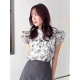 【WEB限定】フロッキーバックリボンブラウス | dazzlin | 詳細画像1