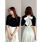 バックリボンビジューニットトップス | dazzlin | 詳細画像2 