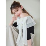 ワンショルサイドリボンニットトップス | dazzlin | 詳細画像2