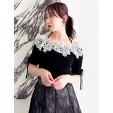 レースオフショルニットトップス | dazzlin | 詳細画像4