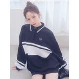 ネイビー | 【≠ME 谷崎早耶コラボ】ポロライクラインミドルスウェット | dazzlin