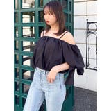 ブラック | 2WAYバリエバルーンブラウス | dazzlin