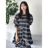 ブラック | イレヘムティアードシャツミニワンピース | dazzlin