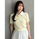 イエロー | ケーブルポロドッキングトップス | dazzlin