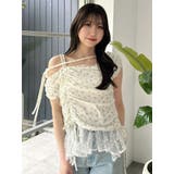 イエロー | レースレイヤードギャザーカットトップス | dazzlin