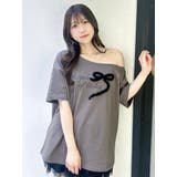 ワンショルフリルリボンビッグTシャツ | dazzlin | 詳細画像2