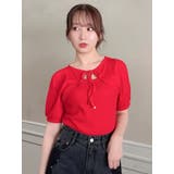 レッド | 【WEB限定】リボンレイヤードTシャツ | dazzlin