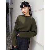 カーキ | サイドネックスリットニット | EMODA