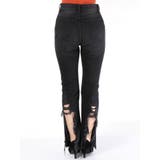 バックスリットカットジャストウエストフレアジーンズ | EMODA | 詳細画像11