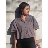 パープル | ワイドショートシャツ | EMODA