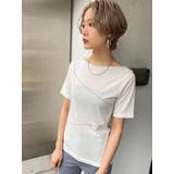 ホワイト | スイッチングミニマルTシャツ | EMODA