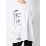 ホワイト | フロントロゴオーバーロングTシャツ | EMODA