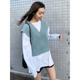 ワイドショートニットベスト[品番：MKSW0044011]｜EMODA（エモダ