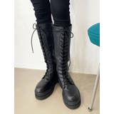 ブラック | ラウンドレースアップブーツ | EMODA