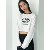 ホワイト | ショートマークロゴロングTシャツ | EMODA