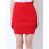 レッド | ミニマルリブスカート | EMODA