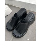 ブラック | プランププラットフォームサンダル | EMODA