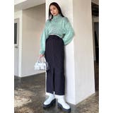 ストライプハイウエストロングスカート | EMODA | 詳細画像3