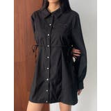 ブラック | レイヤーポケットシャツワンピース | EMODA