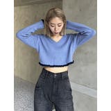 Vネックフリルショートニット | EMODA | 詳細画像19 