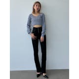 Wレースアップハイウエストフレアパギンス | EMODA | 詳細画像23 