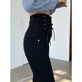 Wレースアップハイウエストフレアパギンス | EMODA | 詳細画像28 