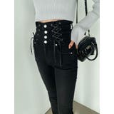 Wレースアップハイウエストフレアパギンス | EMODA | 詳細画像33 