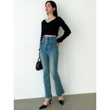 Wレースアップハイウエストフレアパギンス | EMODA | 詳細画像50 