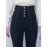 Wレースアップハイウエストフレアパギンス | EMODA | 詳細画像6 