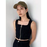 ブラック | フロントジップデニムビスチェ | EMODA