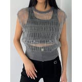 シアーチュールニットタンクトップ | EMODA | 詳細画像5 