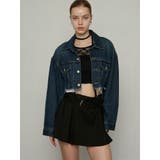 カットオフクロップドデニムジャケット | EMODA | 詳細画像3