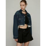 カットオフクロップドデニムジャケット | EMODA | 詳細画像4