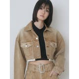 ベージュ | カットオフクロップドデニムジャケット | EMODA