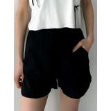 ブラック | ラウンドハイウエストショートパンツ | EMODA