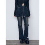 インディゴ | レイヤージャストウエストフレアージーンズ | EMODA