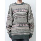 ピンク | ノルディックパターンオーバーニット | EMODA
