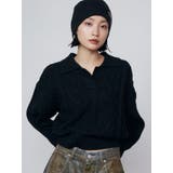 ブラック | スキッパーワイドハートニット | EMODA