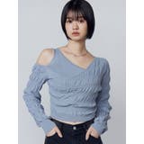 ブルー | アシンメトリークロスニット | EMODA