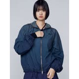 ネイビー | ナイロンジップアップブルゾン | EMODA