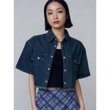 インディゴ | カットショートデニムシャツ | EMODA