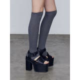 グレー | オープントゥリブニーハイソックス | EMODA