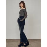 ハングリボンフレアハイウエストパギンス | EMODA | 詳細画像20 