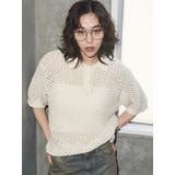 アイボリー | 【VEQUM】OPEN WORK POLO KNIT | EMODA