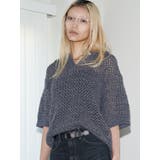 グレー | 【VEQUM】OPEN WORK POLO KNIT | EMODA