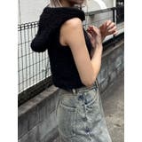 シャギーフードニットタンクトップ | EMODA | 詳細画像3