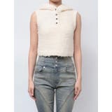 アイボリー | シャギーフードニットタンクトップ | EMODA