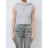 グレー | シャギーフードニットタンクトップ | EMODA